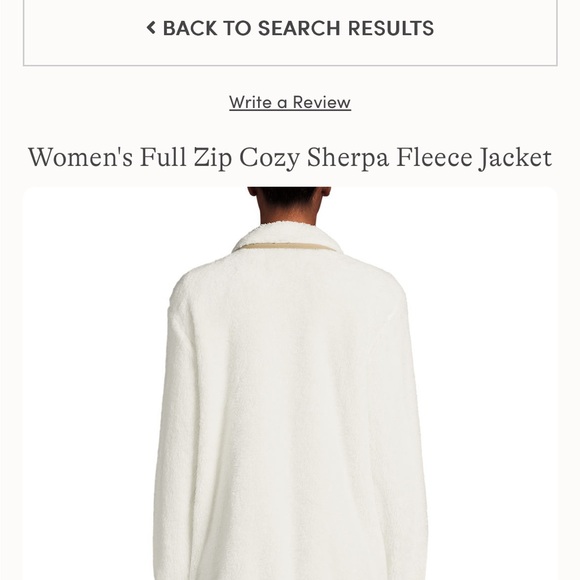 NWOT Lands' End White Teddy Jacket Plush Sherpa High Collar - Picture 2 of 3